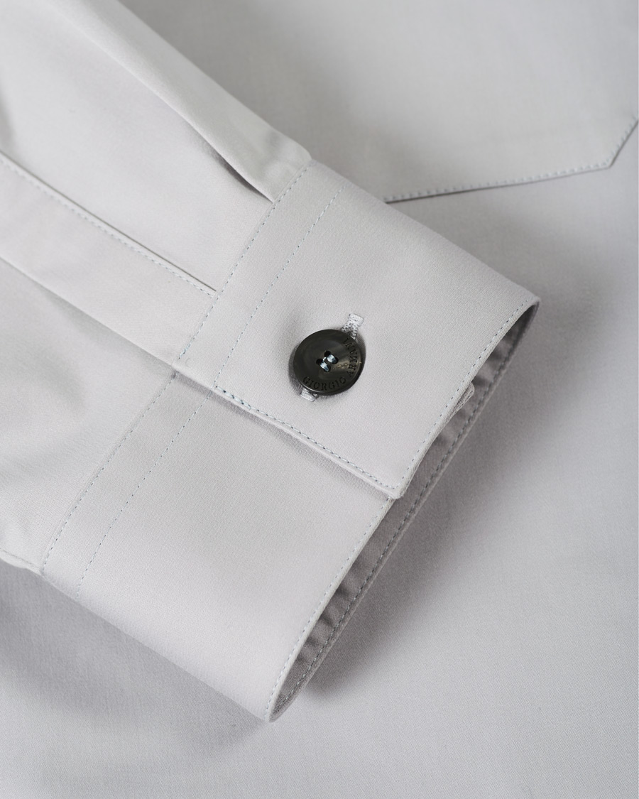 Herr | Skjortor | Giorgio Armani | Cotton Overshirt Light Grey