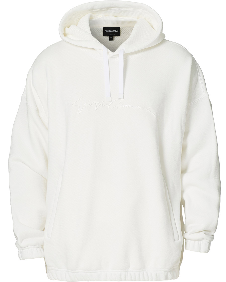 Herr | Tröjor | Giorgio Armani | Denim Cotton Hoodie White