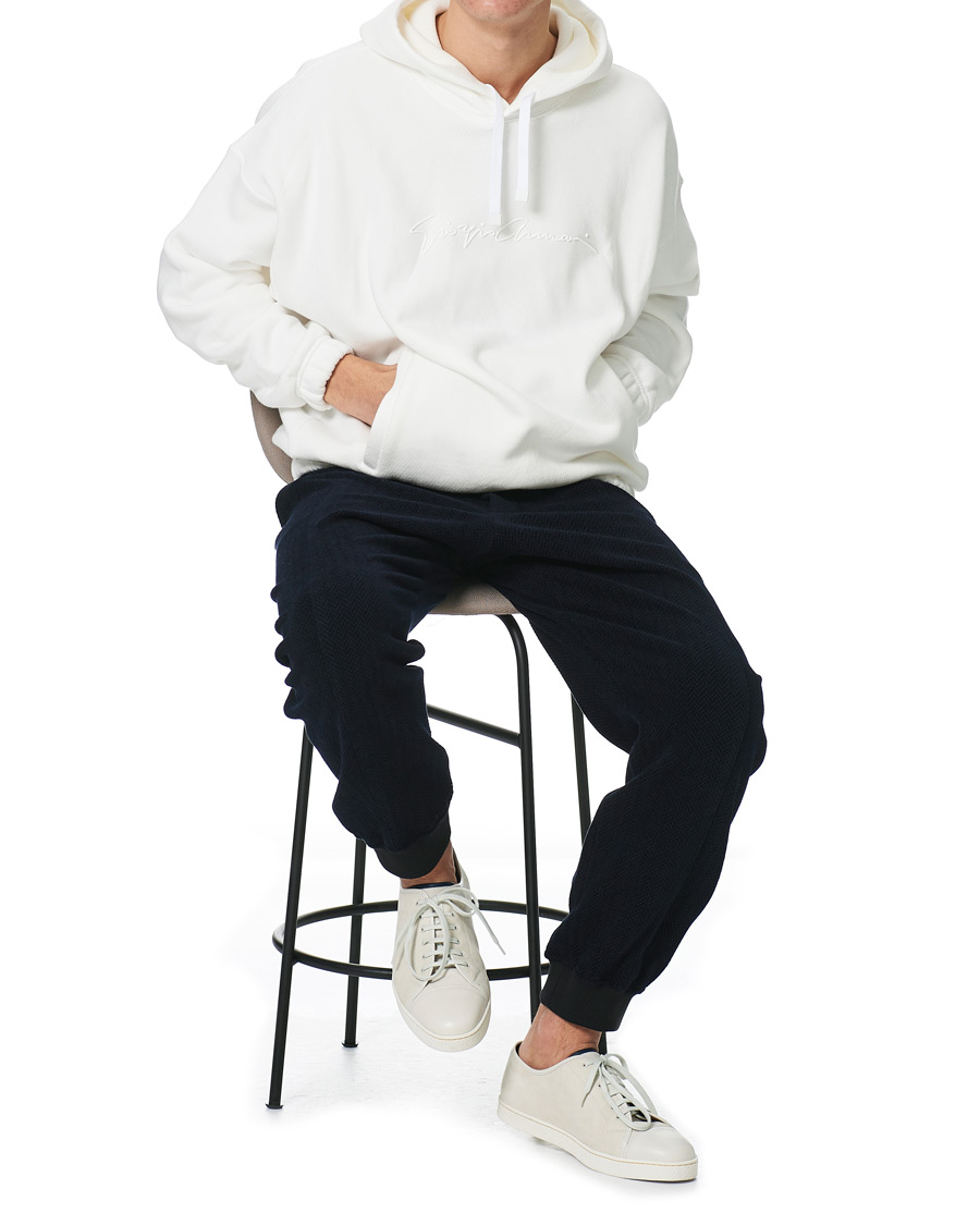 Herr | Tröjor | Giorgio Armani | Denim Cotton Hoodie White
