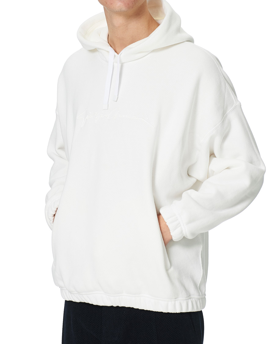 Herr | Tröjor | Giorgio Armani | Denim Cotton Hoodie White