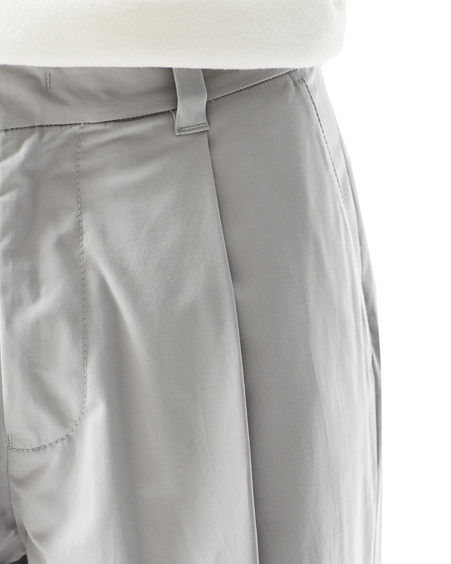 Herr | Byxor | Giorgio Armani | Tapered Cotton Trousers Light Grey