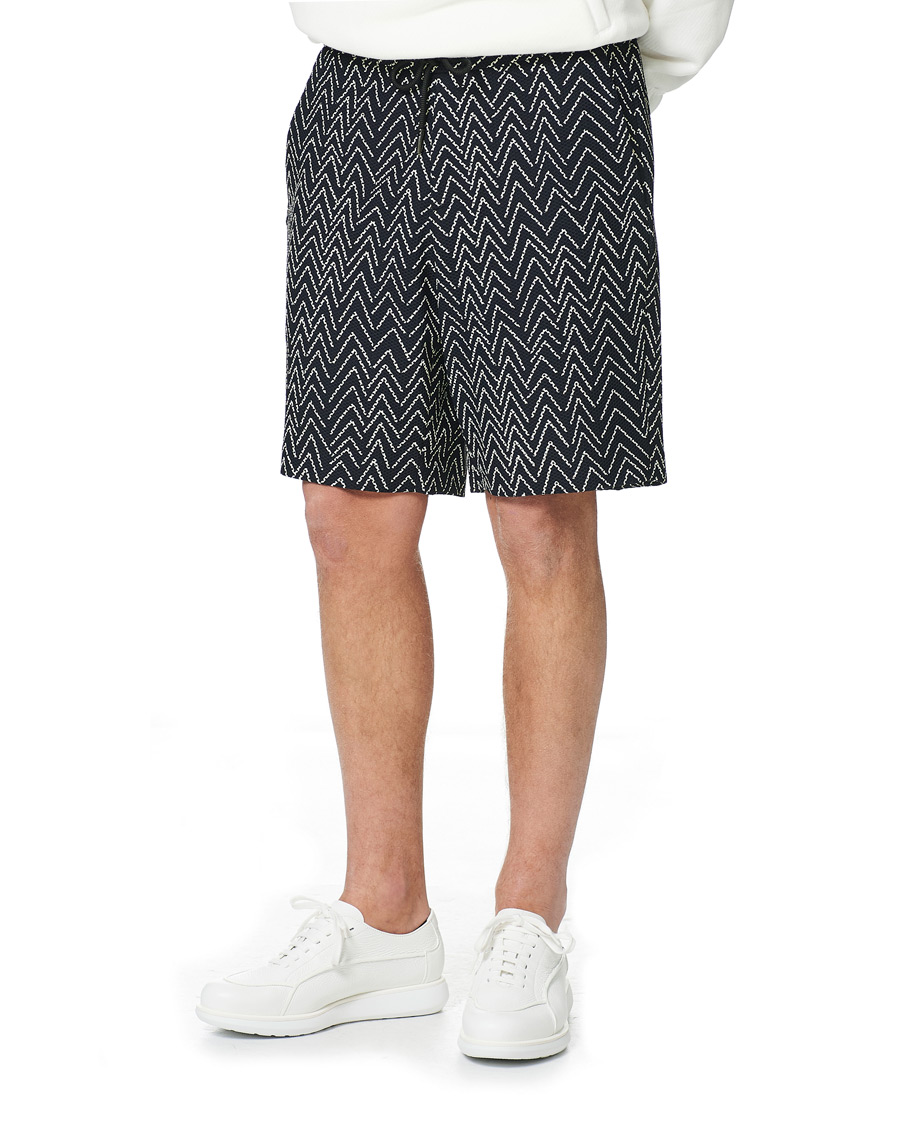 Herr | Shorts | Giorgio Armani | Printed Chevron Bermudas Navy