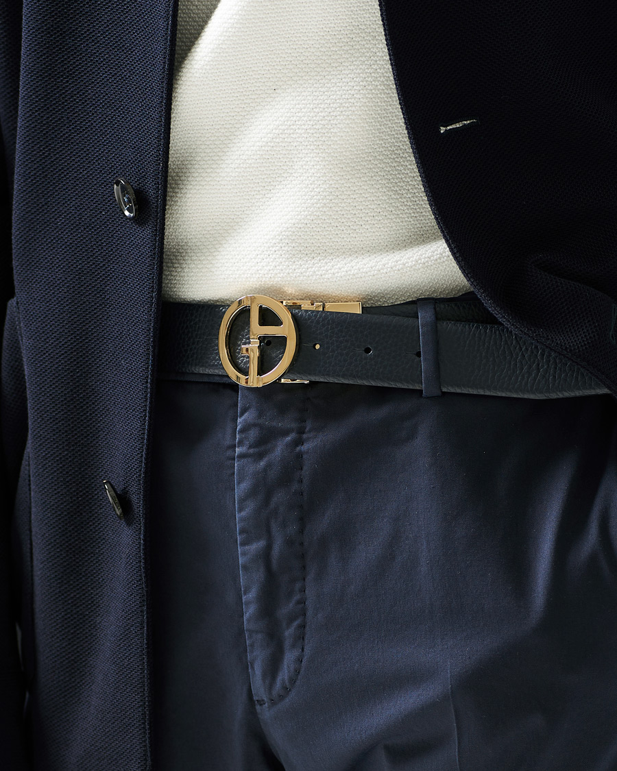 Herr | Giorgio Armani Reversible Leather Belt Navy/Black | Giorgio Armani | Reversible Leather Belt Navy/Black