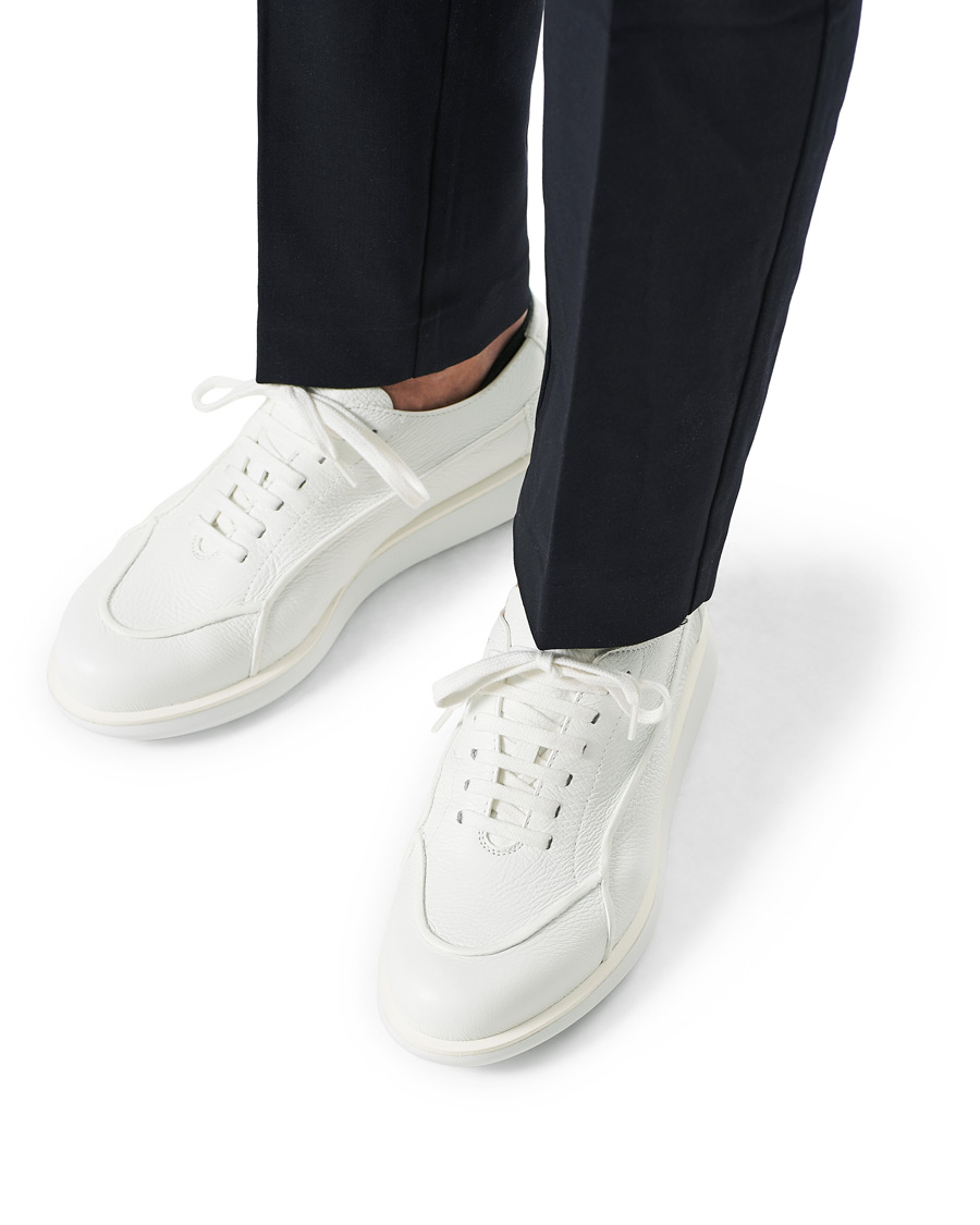 Herr | Giorgio Armani Deerskin Leather Sneakers White | Giorgio Armani | Deerskin Leather Sneakers White