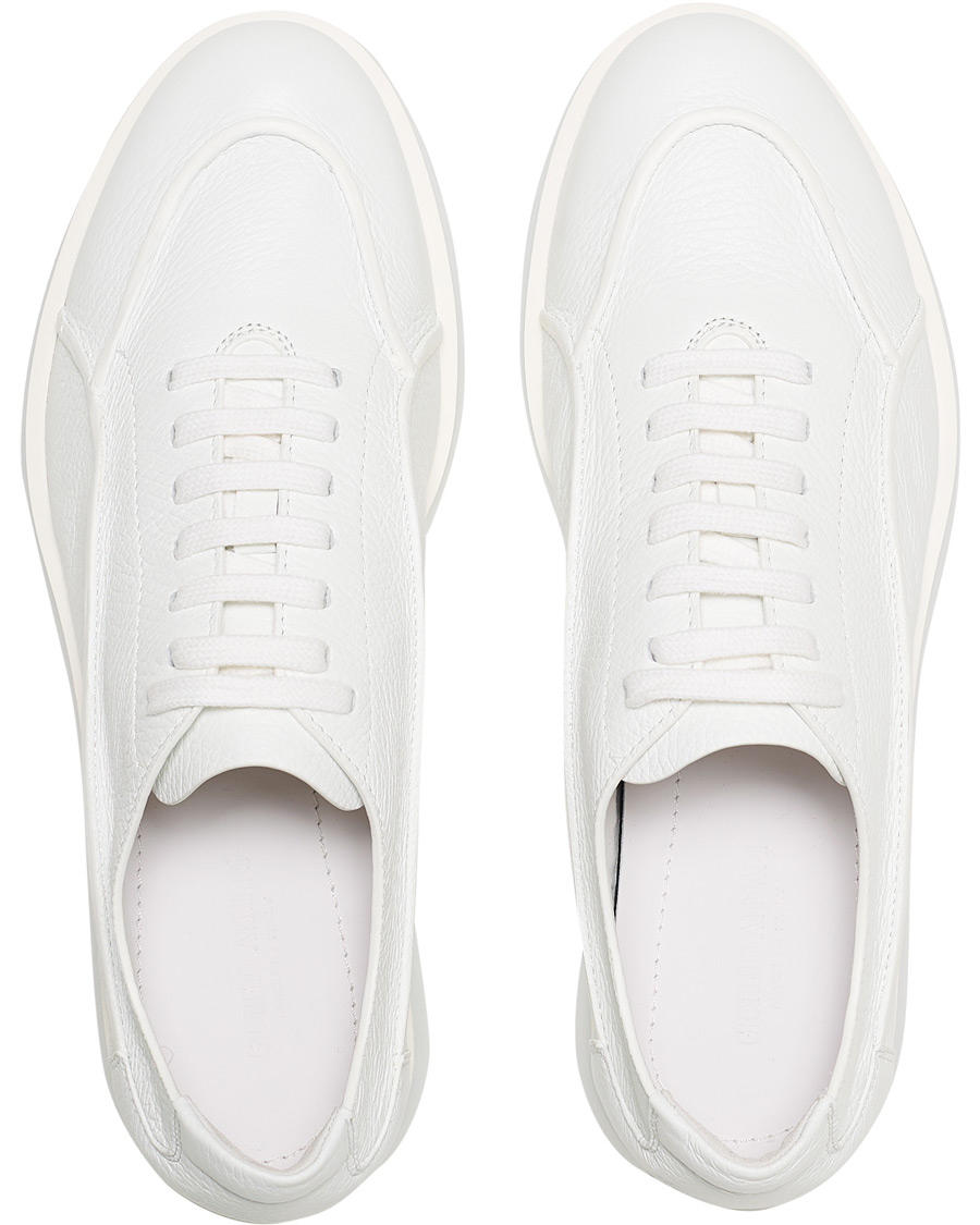 Herr | Giorgio Armani Deerskin Leather Sneakers White | Giorgio Armani | Deerskin Leather Sneakers White