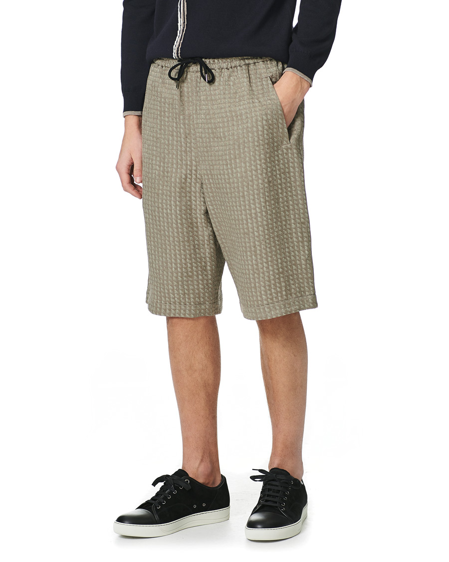 Herr | Shorts | Giorgio Armani | Jacquard Drawstring Shorts Beige