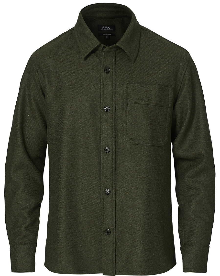Herr | Skjortor | A.P.C. | Basile Wool Shirt Jacket Olive