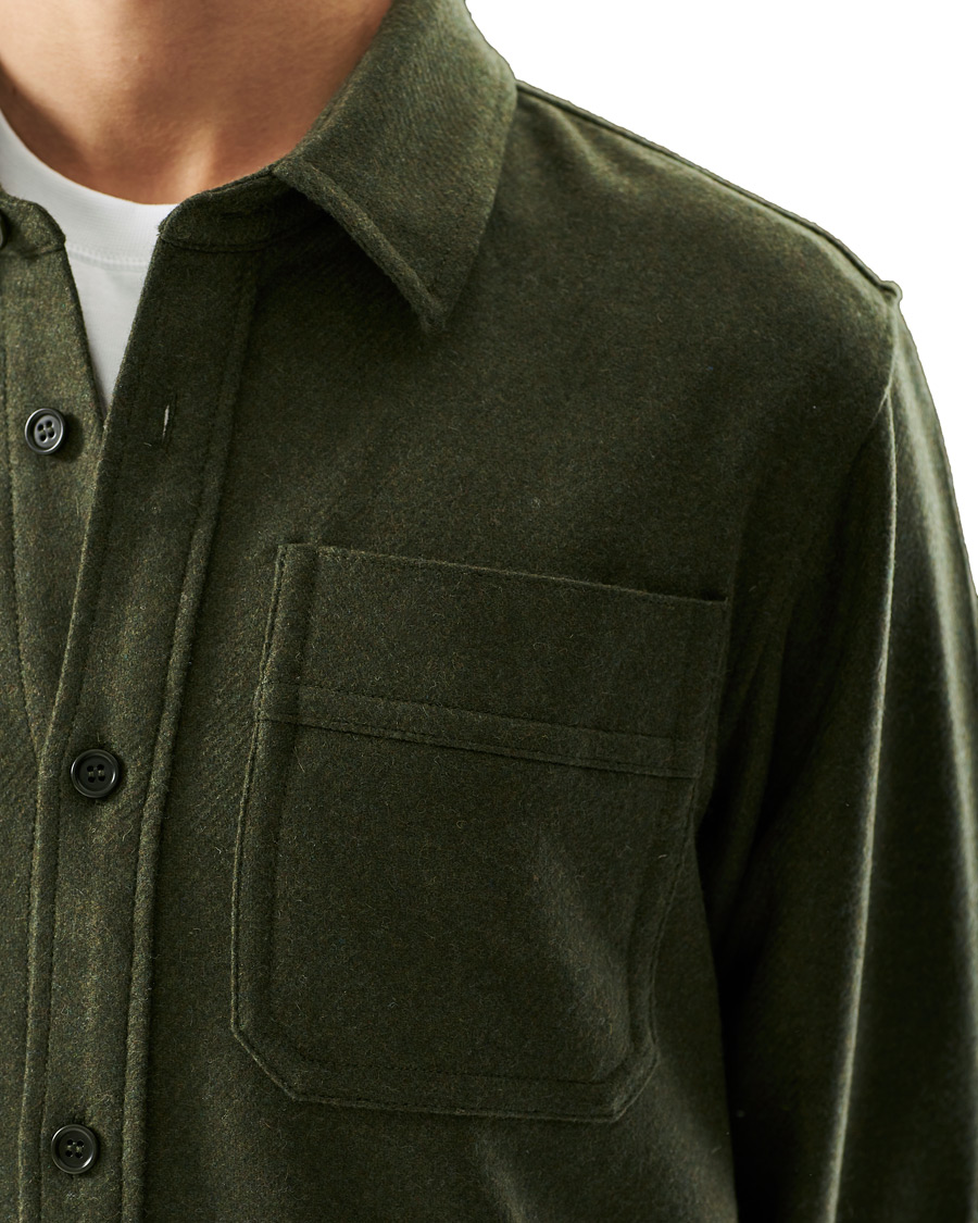Herr | Skjortor | A.P.C. | Basile Wool Shirt Jacket Olive