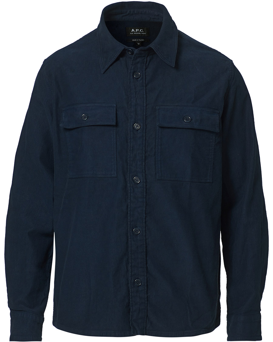 Herr | Skjortor | A.P.C. | Bastian Cotton Overshirt Navy