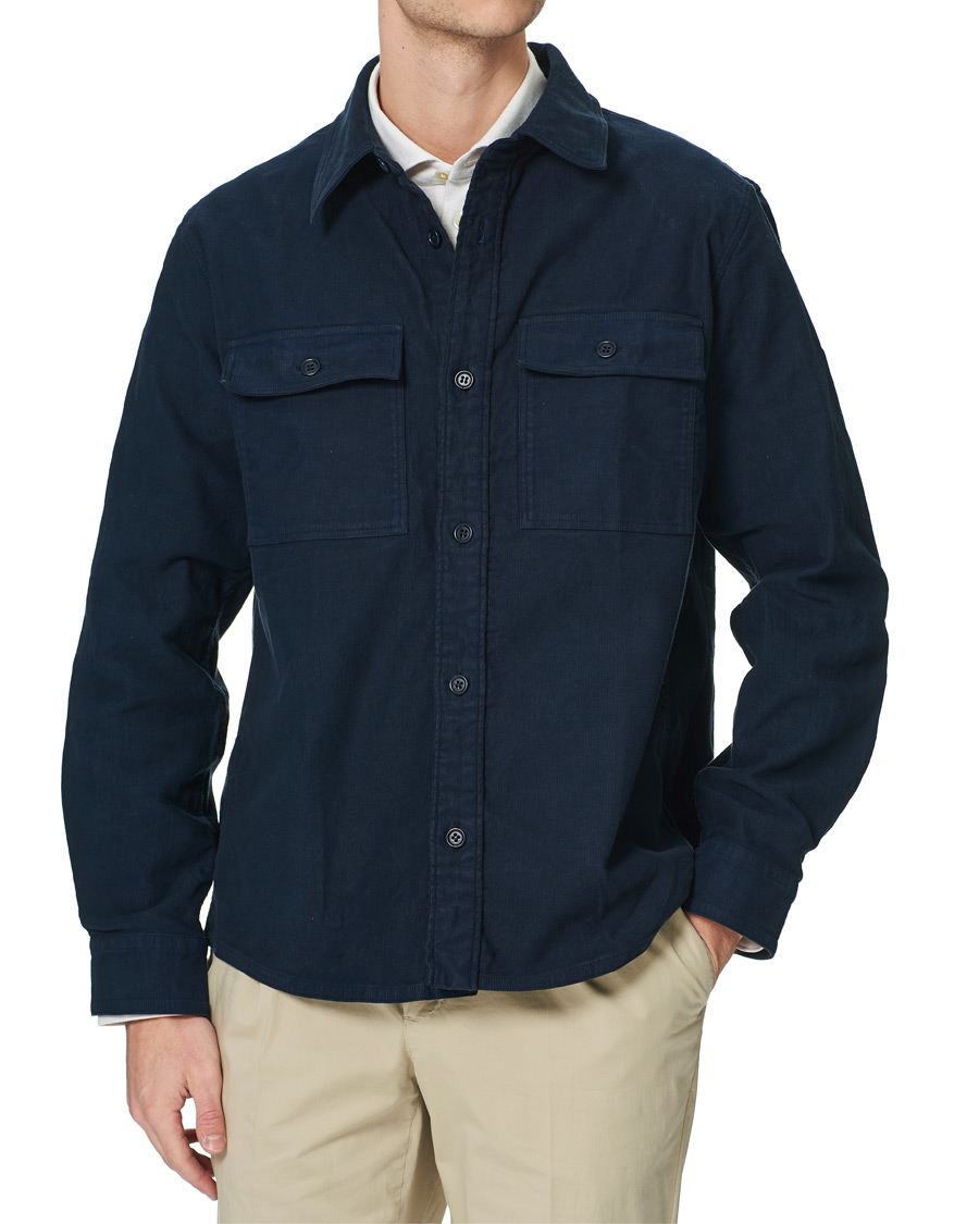 Herr | Skjortor | A.P.C. | Bastian Cotton Overshirt Navy