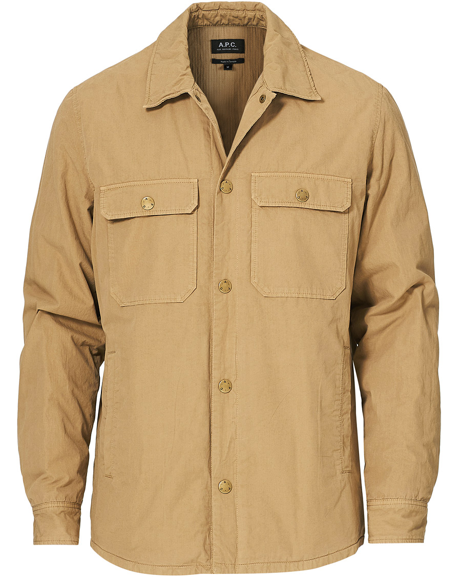Herr | Jackor | A.P.C. | Alex Garment Dyed Overshirt Dark Beige
