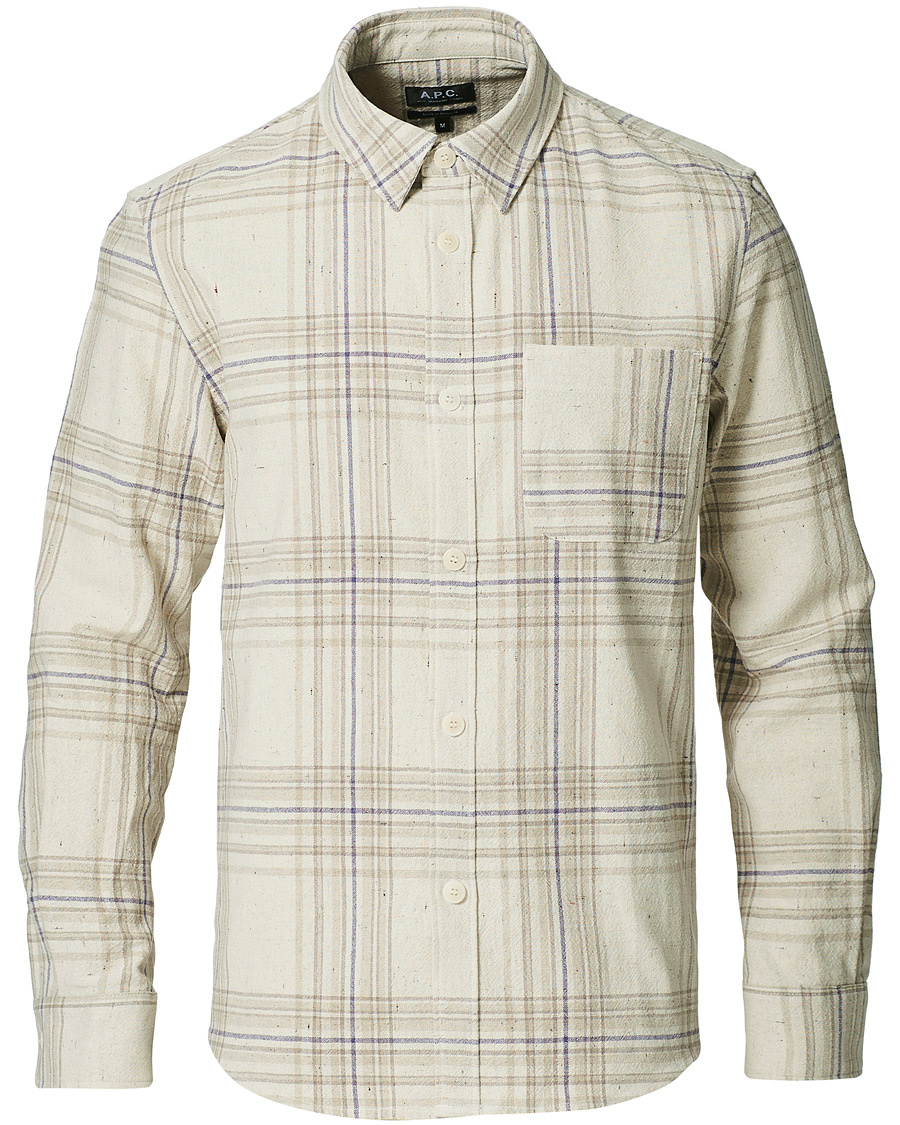 Herr | Skjortor | A.P.C. | Trek Checked Overshirt Beige