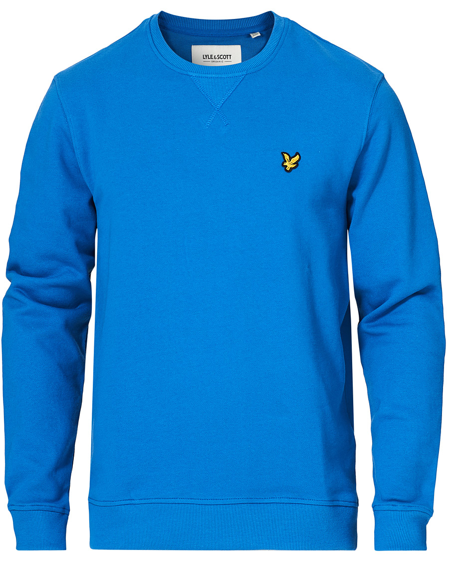 Herr | Tröjor | Lyle & Scott | Crew Neck Organic Cotton Sweatshirt Spring Blue