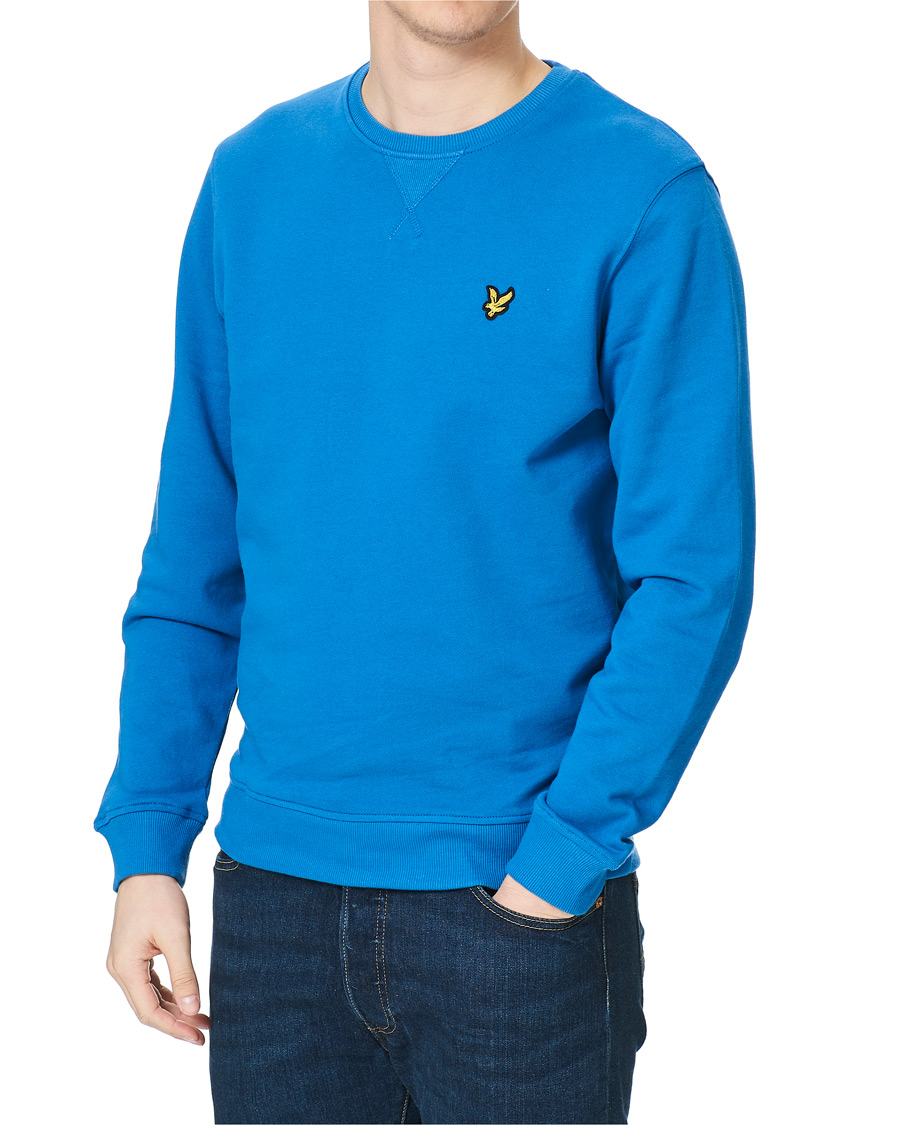 Herr | Tröjor | Lyle & Scott | Crew Neck Organic Cotton Sweatshirt Spring Blue