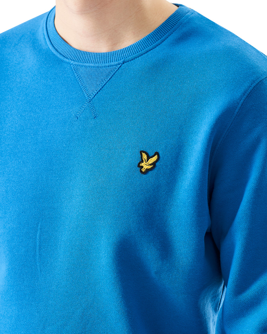 Herr | Tröjor | Lyle & Scott | Crew Neck Organic Cotton Sweatshirt Spring Blue