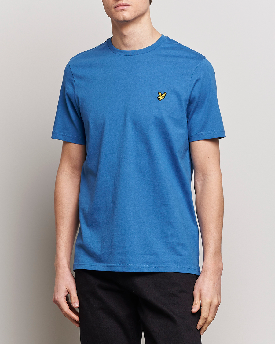 Herre | T-Shirts | Lyle & Scott | Crew Neck Organic Cotton T-Shirt Spring Blue