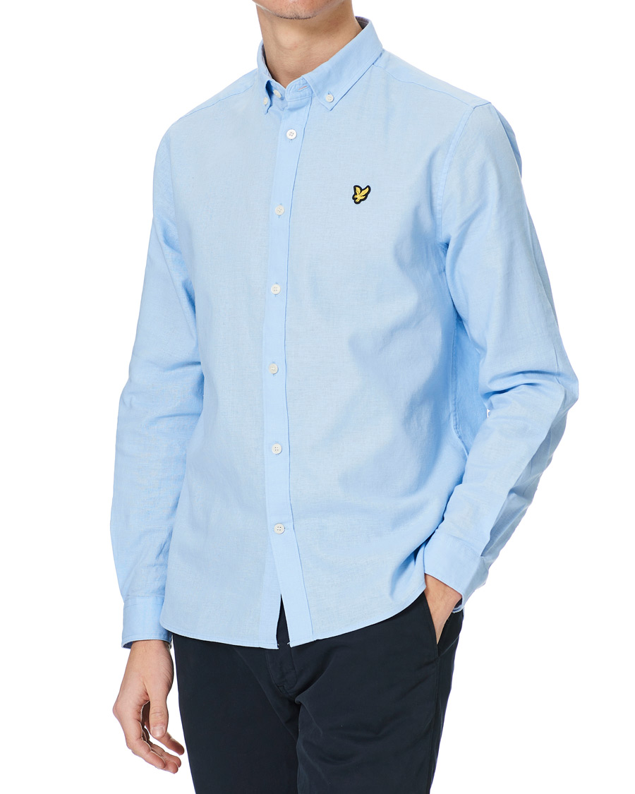 Herr | Skjortor | Lyle & Scott | Linen/Cotton Shirt Light Blue