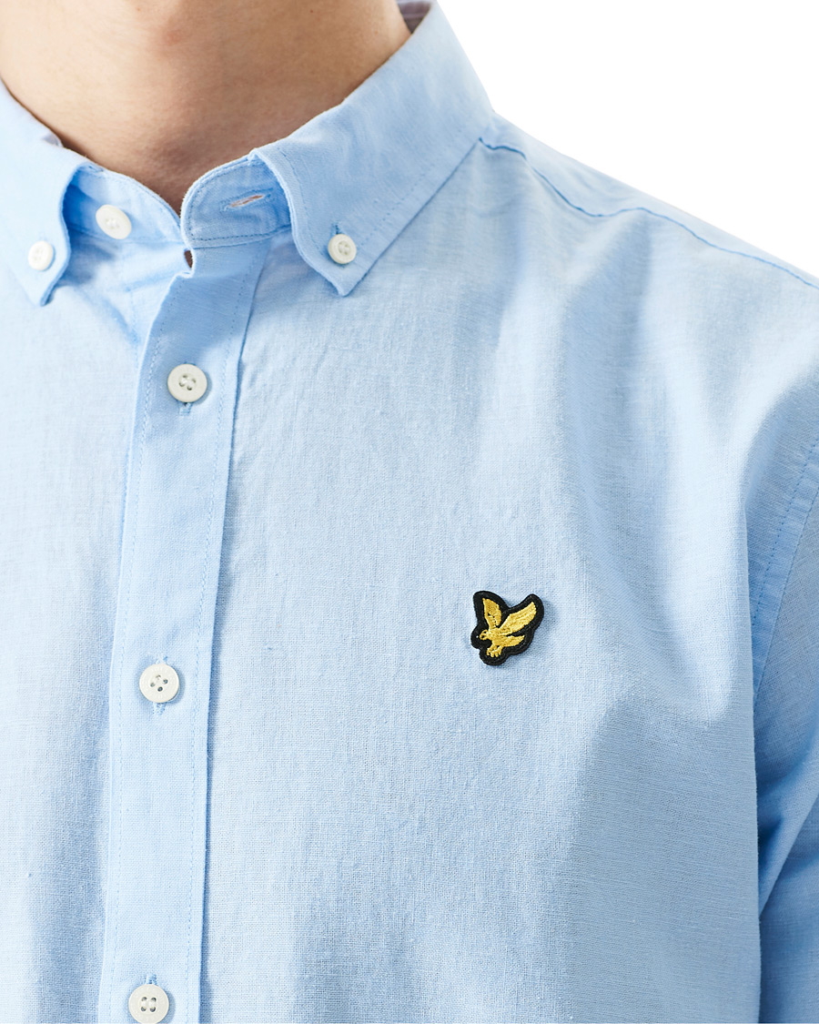 Herr | Skjortor | Lyle & Scott | Linen/Cotton Shirt Light Blue