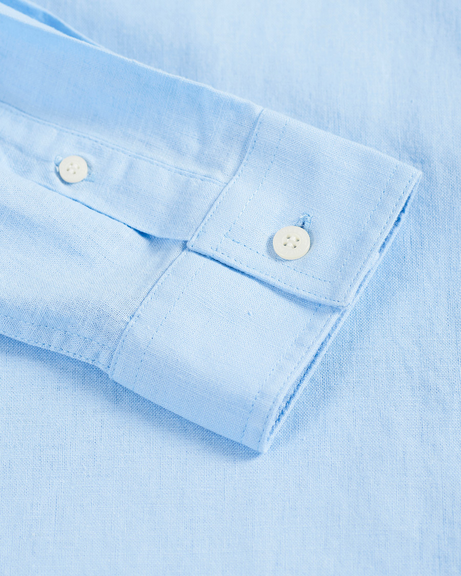 Herr | Skjortor | Lyle & Scott | Linen/Cotton Shirt Light Blue