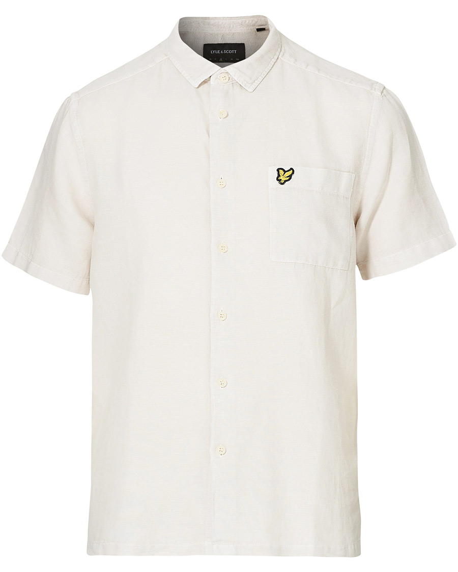 Herr | Skjortor | Lyle & Scott | Washed Cotton Linen Shirt Mist