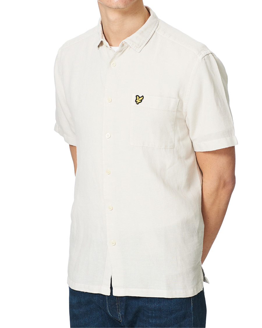 Herr | Skjortor | Lyle & Scott | Washed Cotton Linen Shirt Mist