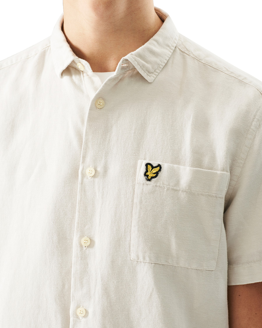Herr | Skjortor | Lyle & Scott | Washed Cotton Linen Shirt Mist