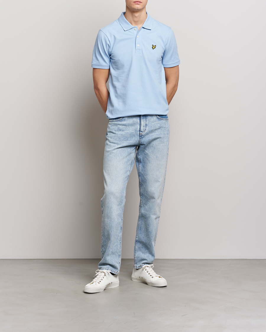 Herr | Pikéer | Lyle & Scott | Plain Pique Polo Light Blue