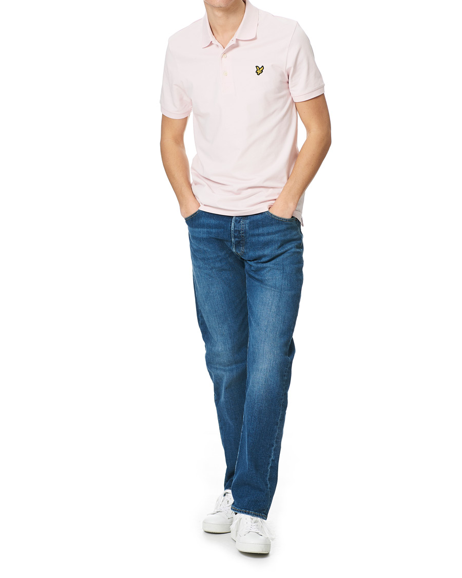 Herr | Pikéer | Lyle & Scott | Plain Organic Cotton Pique Polo Shirt Light Pink