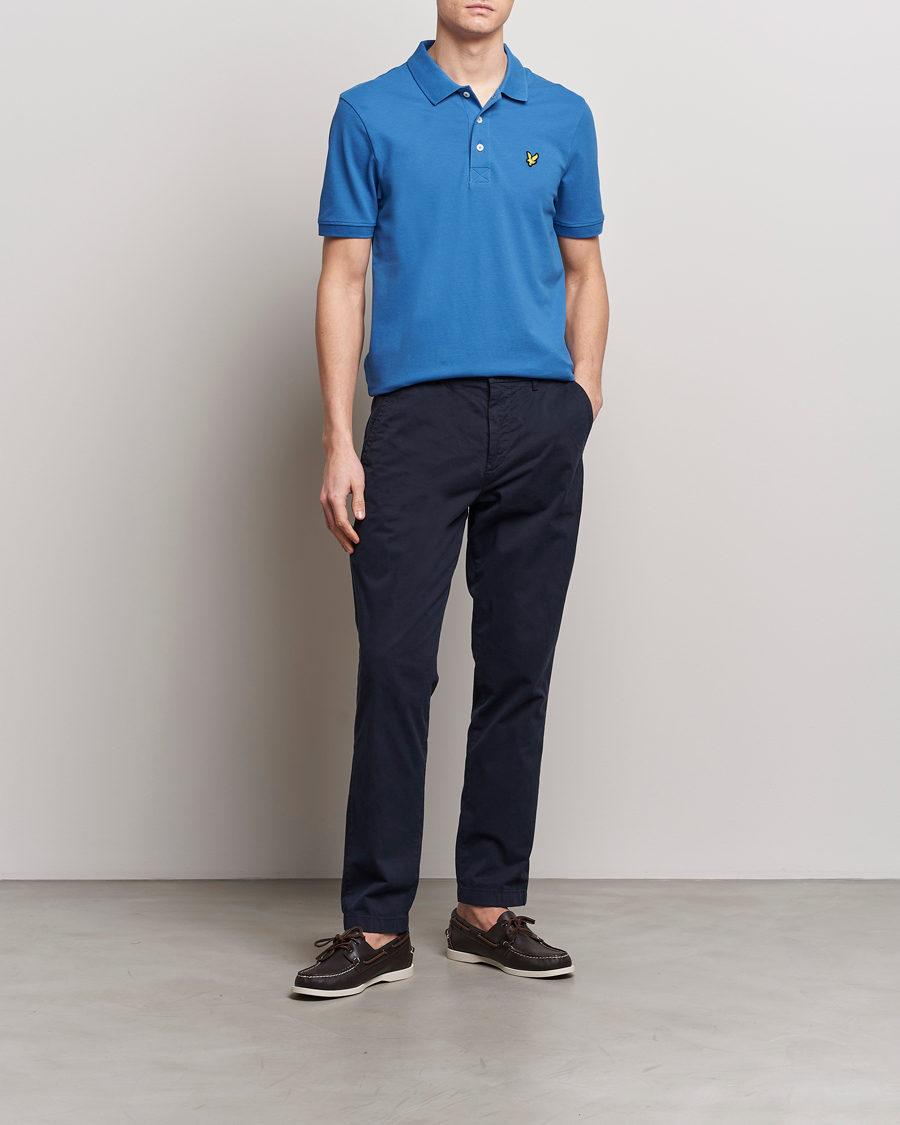 Herr | Pikéer | Lyle & Scott | Plain Pique Polo Spring Blue