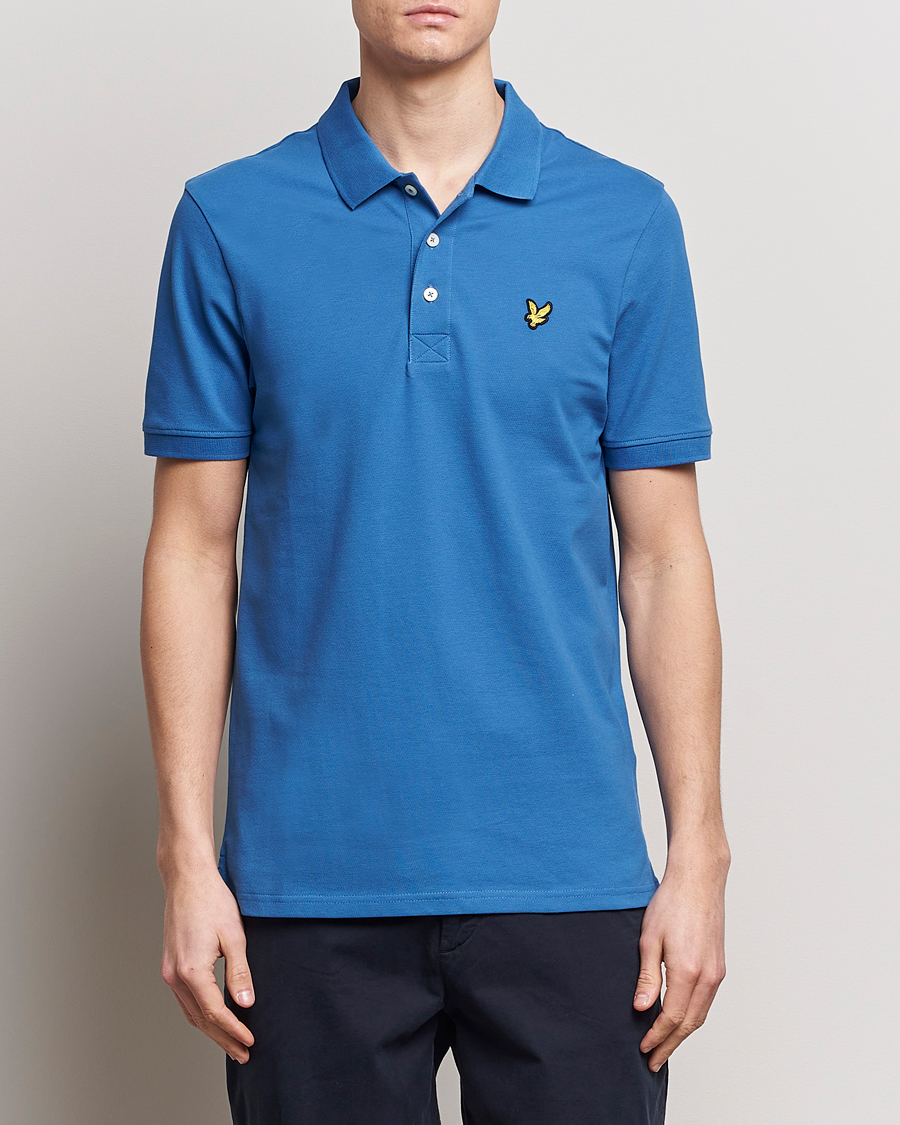 Herre | Lyle & Scott | Lyle & Scott | Plain Pique Polo Spring Blue