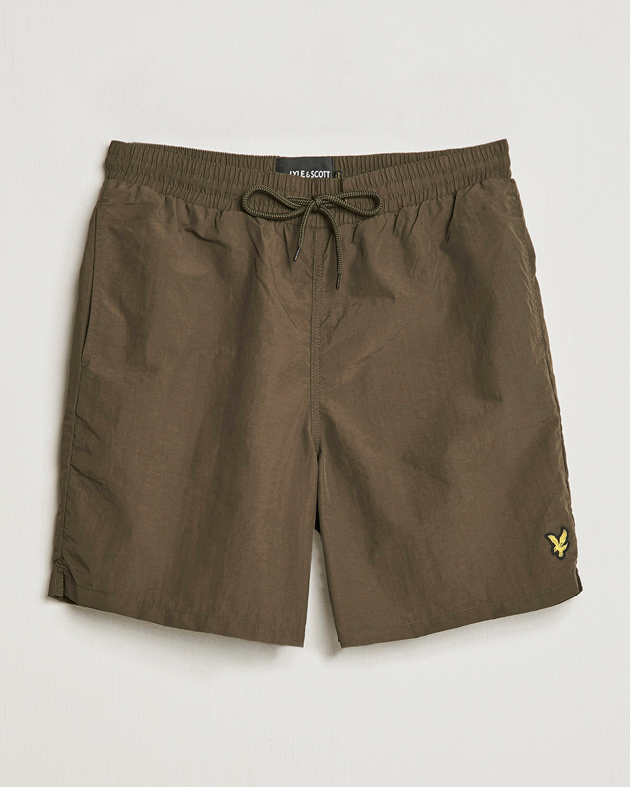 Herr | Badbyxor | Lyle & Scott | Plain Swimshorts Olive