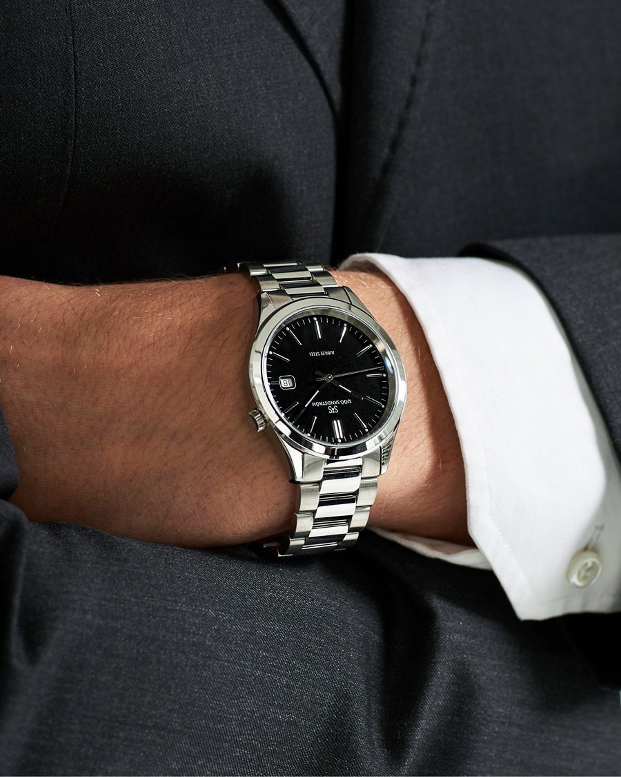 Herr | Sjöö Sandström Jubilee Steel Quartz 40mm Black/Steel | Sjöö Sandström | Jubilee Steel Quartz 40mm Black/Steel