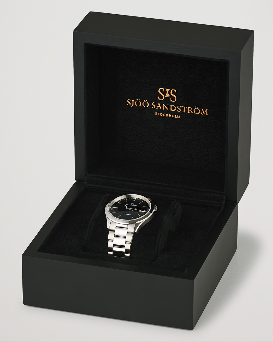 Herr | Sjöö Sandström Jubilee Steel Quartz 40mm Black/Steel | Sjöö Sandström | Jubilee Steel Quartz 40mm Black/Steel