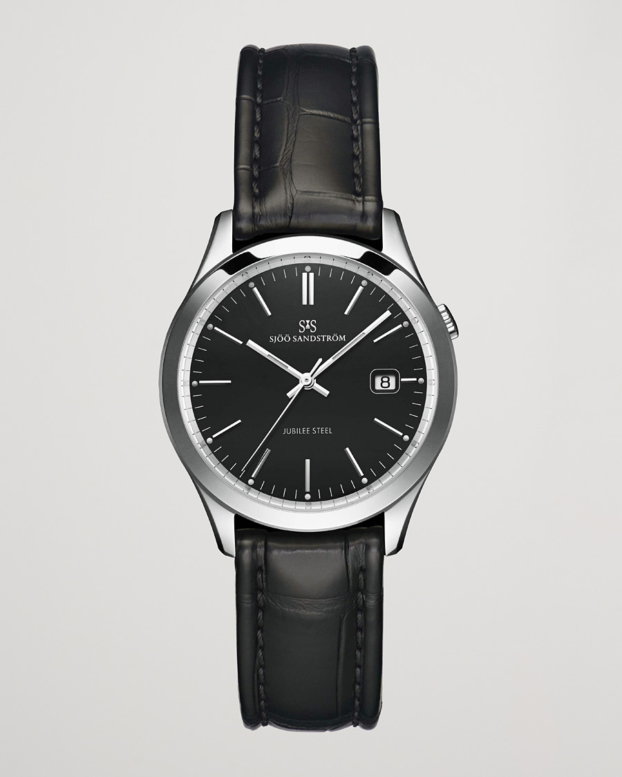 Herr | Sjöö Sandström Jubilee Steel Quartz 40mm Black/Black Calf | Sjöö Sandström | Jubilee Steel Quartz 40mm Black/Black Calf