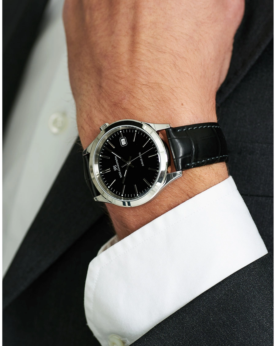 Herr | Sjöö Sandström Jubilee Steel Quartz 40mm Black/Black Calf | Sjöö Sandström | Jubilee Steel Quartz 40mm Black/Black Calf