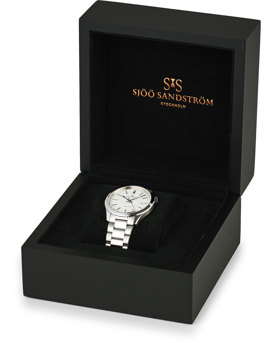 Herr | Sjöö Sandström Jubilee Steel Quartz 40mm White/Steel | Sjöö Sandström | Jubilee Steel Quartz 40mm White/Steel