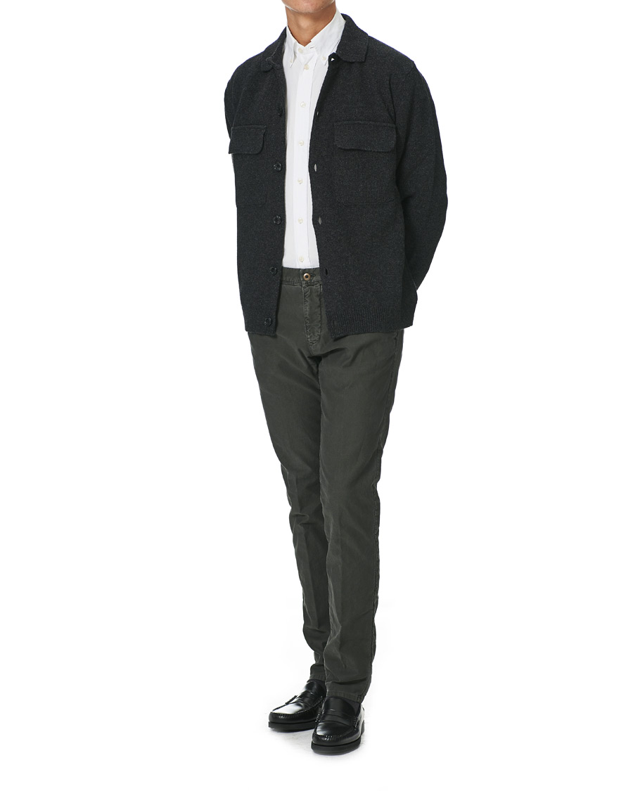 Herr | Tröjor | Oscar Jacobson | Logan Wool Cardigan Charcoal