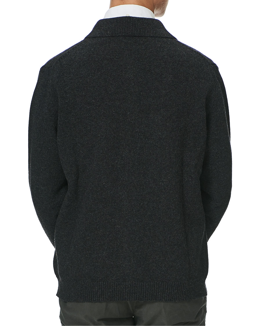 Herr | Tröjor | Oscar Jacobson | Logan Wool Cardigan Charcoal