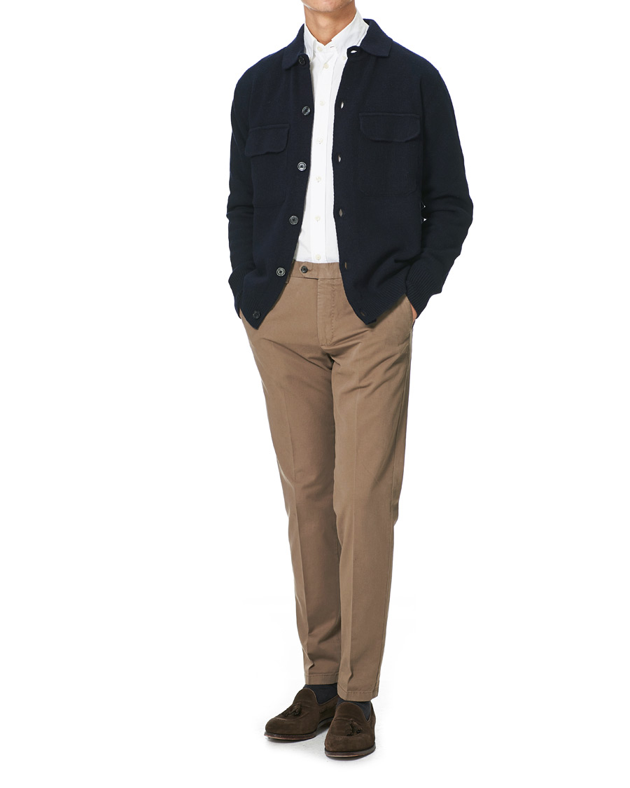 Herr | Tröjor | Oscar Jacobson | Logan Wool Cardigan Navy