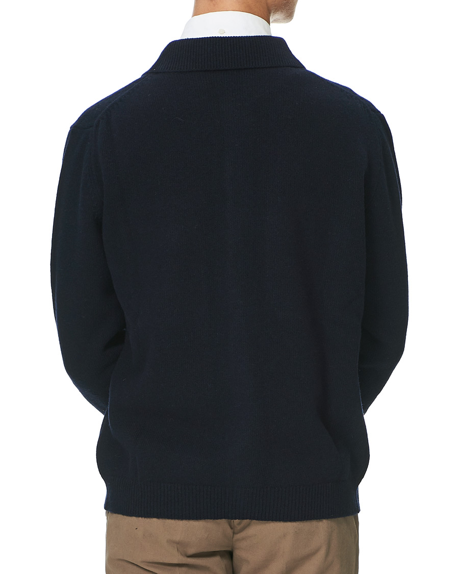 Herr | Tröjor | Oscar Jacobson | Logan Wool Cardigan Navy