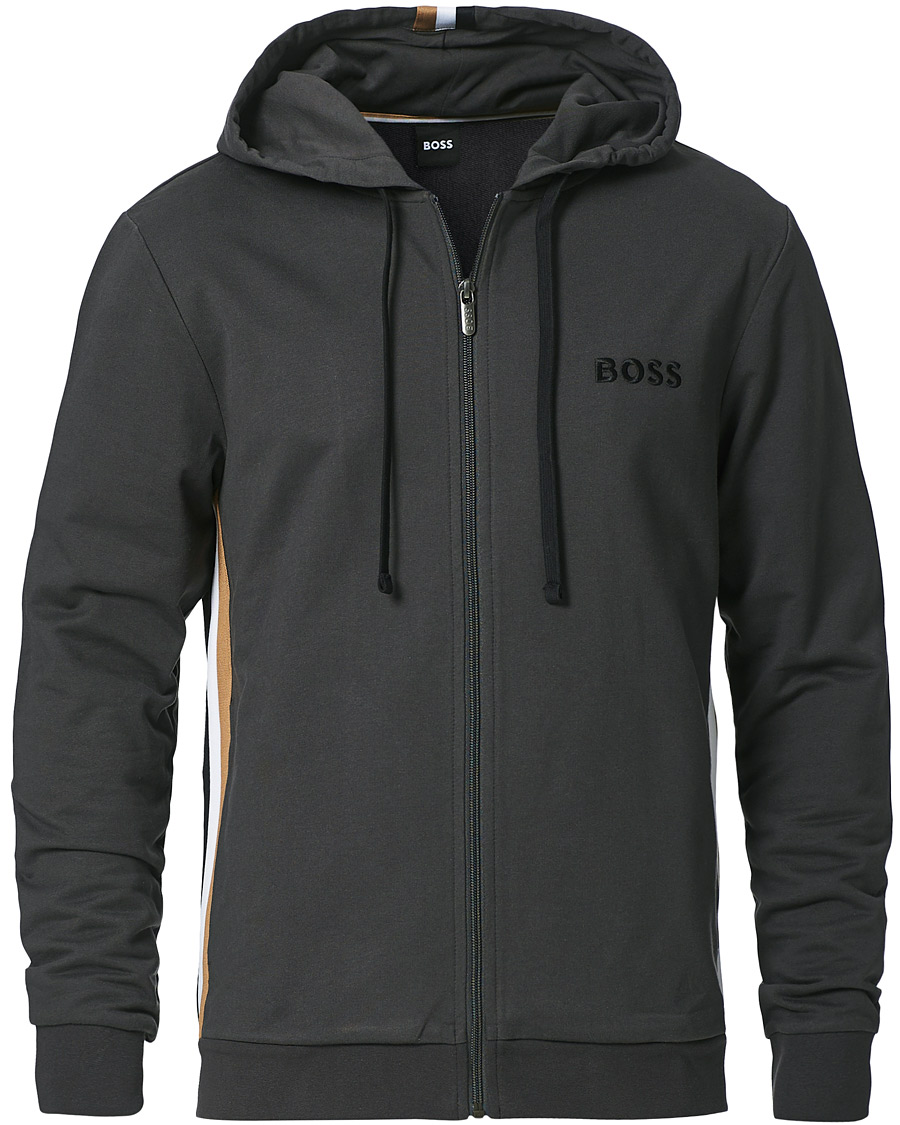 Herr | Tröjor | BOSS BLACK | BOSS Heritage Tracksuit Full-Zip Hoodie Dark Grey