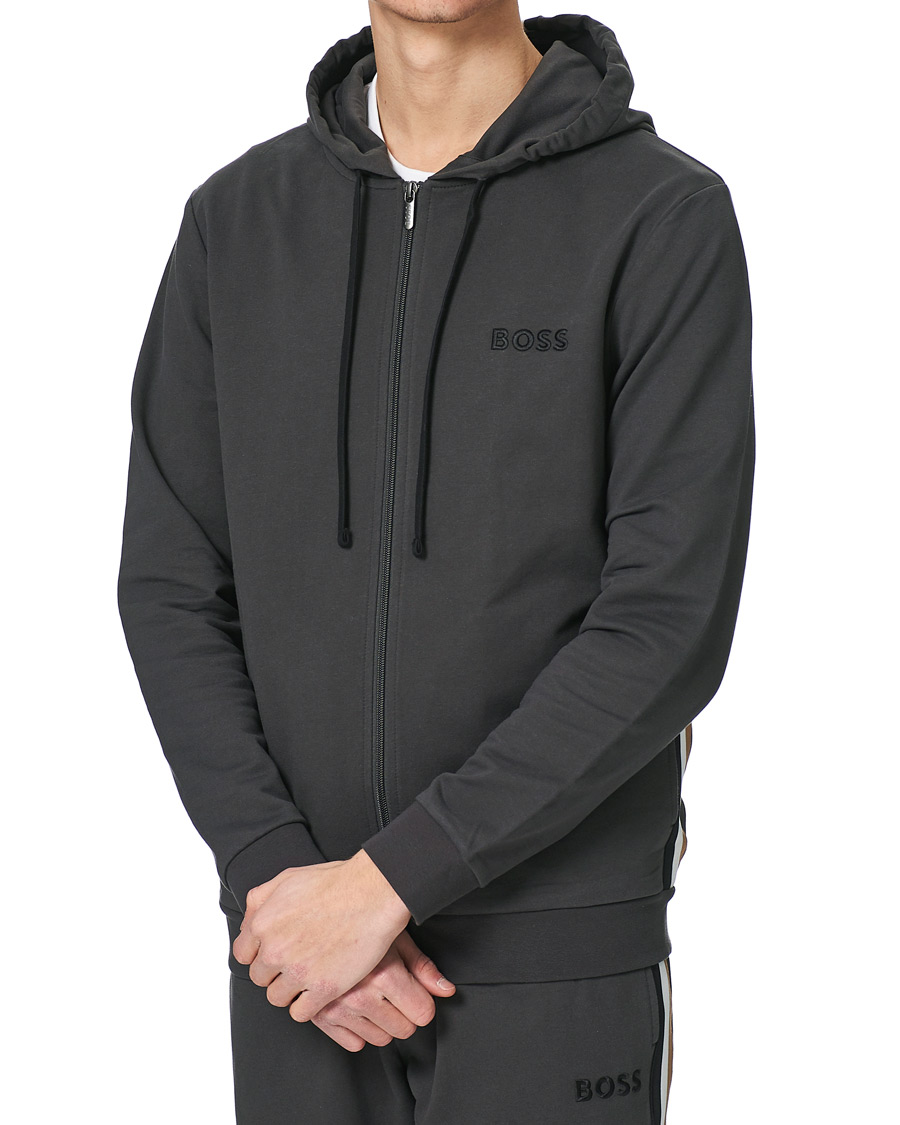Herr | Tröjor | BOSS BLACK | BOSS Heritage Tracksuit Full-Zip Hoodie Dark Grey