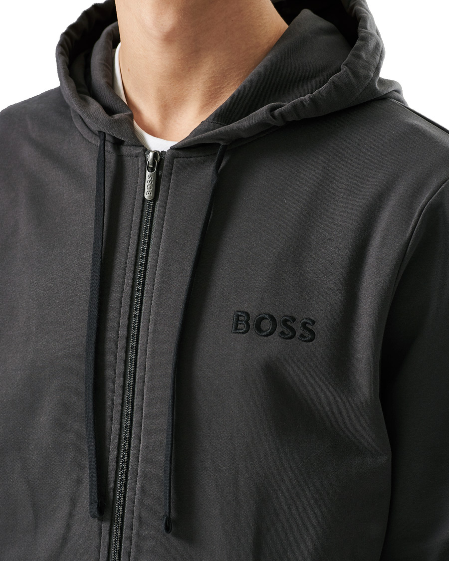 Herr | Tröjor | BOSS BLACK | BOSS Heritage Tracksuit Full-Zip Hoodie Dark Grey