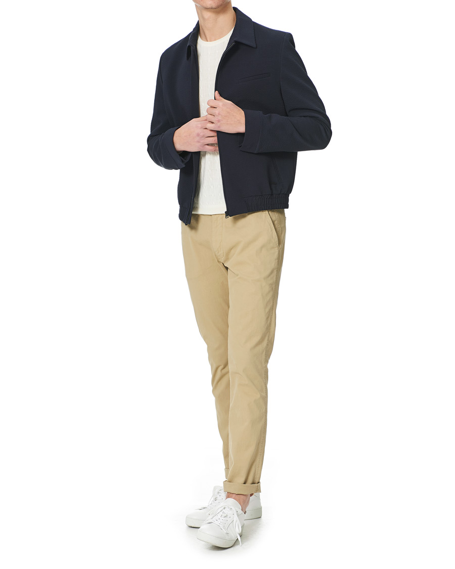 Herr | Jackor | HUGO | Hellis Seersucker Bomber Jacket Dark Blue