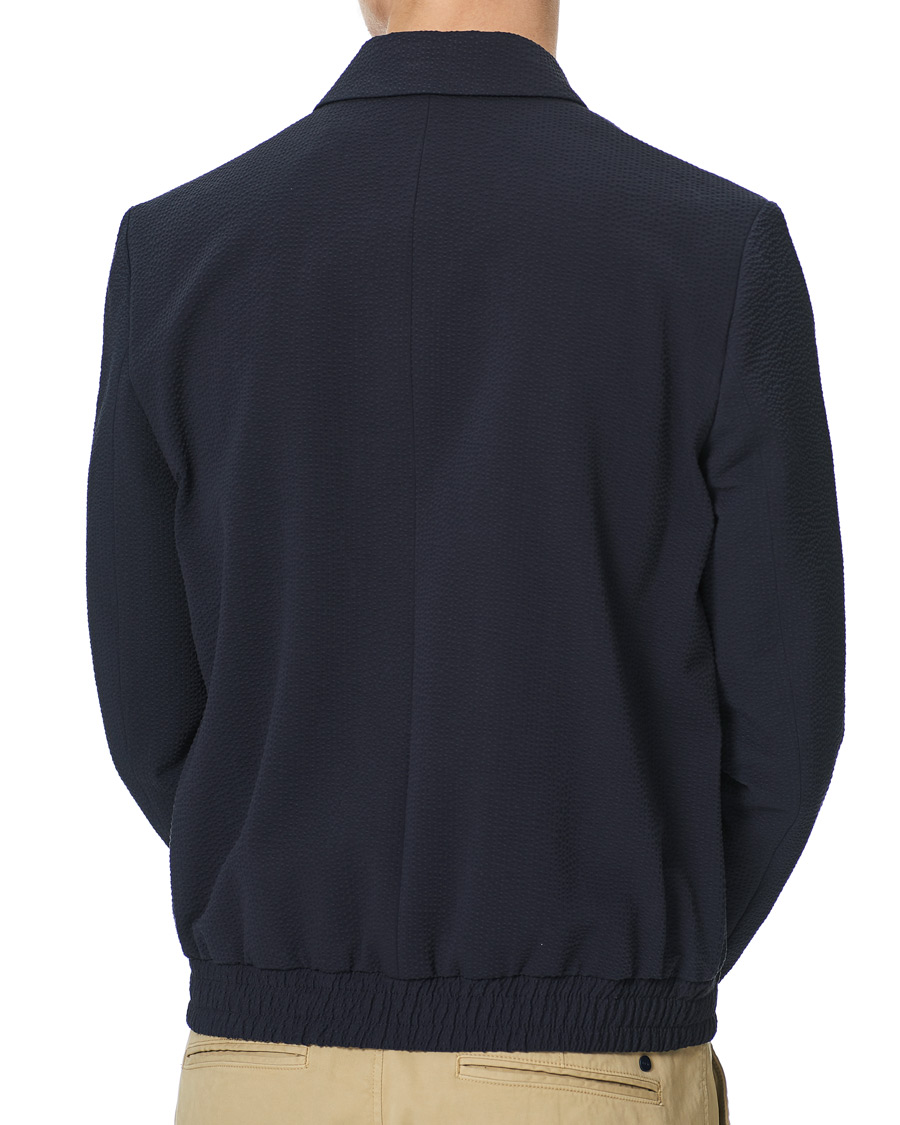 Herr | Jackor | HUGO | Hellis Seersucker Bomber Jacket Dark Blue
