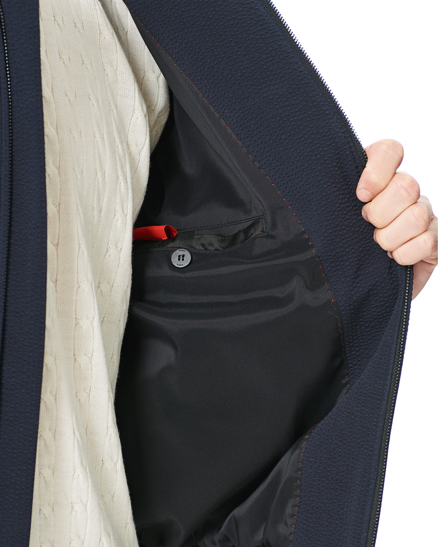 Herr | Jackor | HUGO | Hellis Seersucker Bomber Jacket Dark Blue