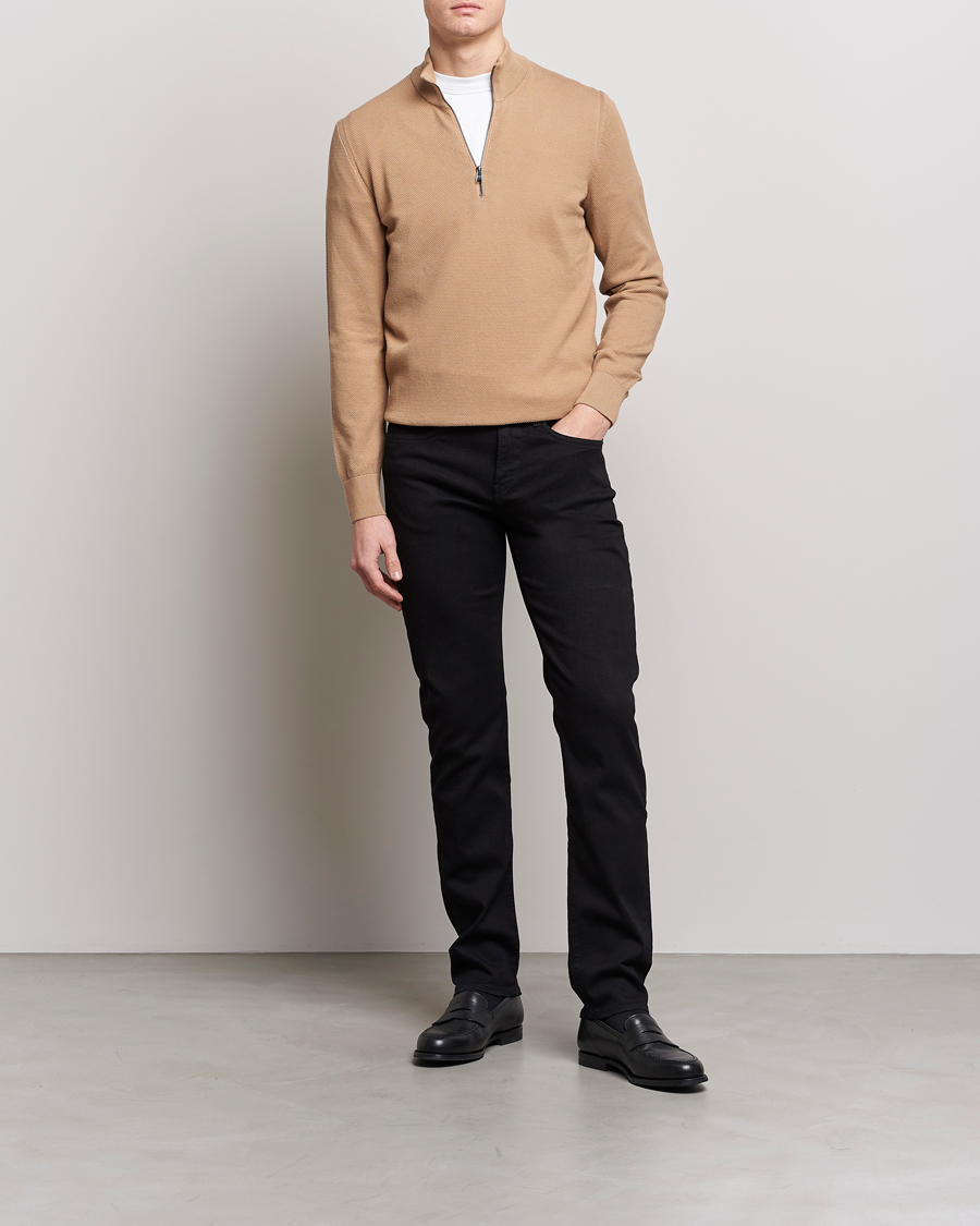 Herr | Tröjor | BOSS BLACK | Ebrando Half-Zip Medium Beige
