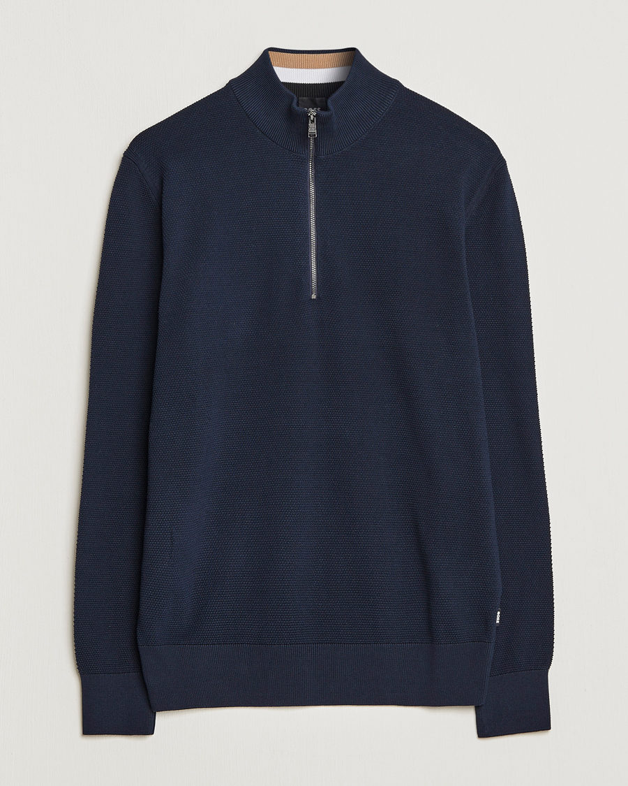 Herr | Tröjor | BOSS BLACK | Ebrando Half-Zip Dark Blue