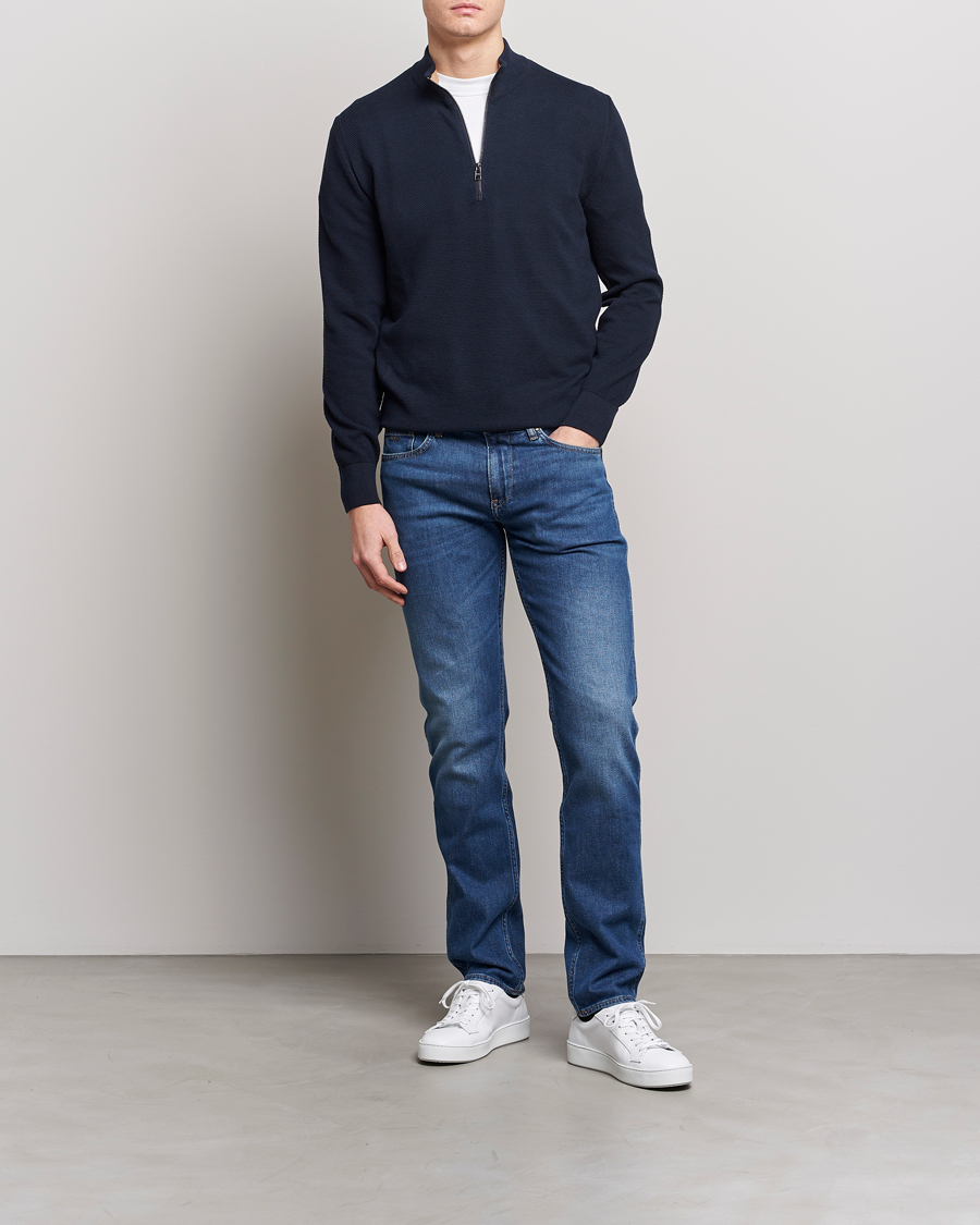 Herr | Tröjor | BOSS BLACK | Ebrando Half-Zip Dark Blue