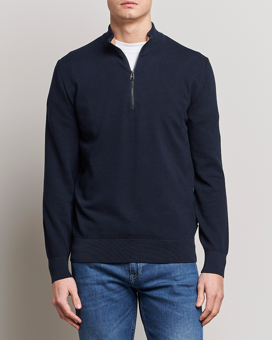 Herr | Tröjor | BOSS BLACK | Ebrando Half-Zip Dark Blue